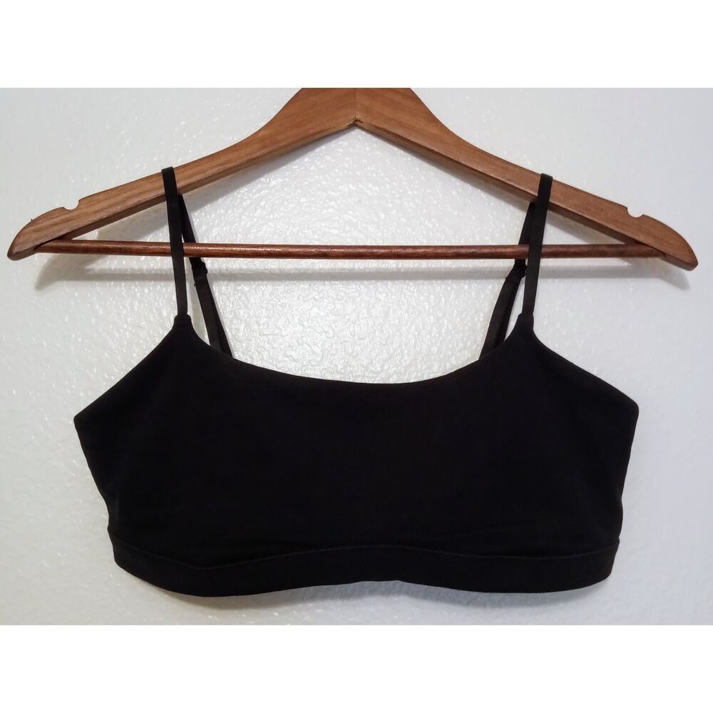 Quince Organic Cotton Scoop Bralette (2-pack) SET OF 2 Color Black NWT SZ M